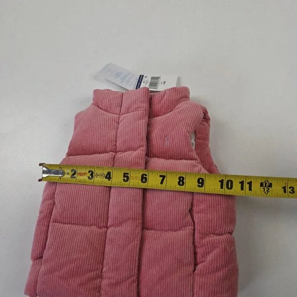 Ralph Lauren Vest Infant Girls 12-18M Pink Corduroy Puffer Quilted Sleeveless - Picture 8 of 9